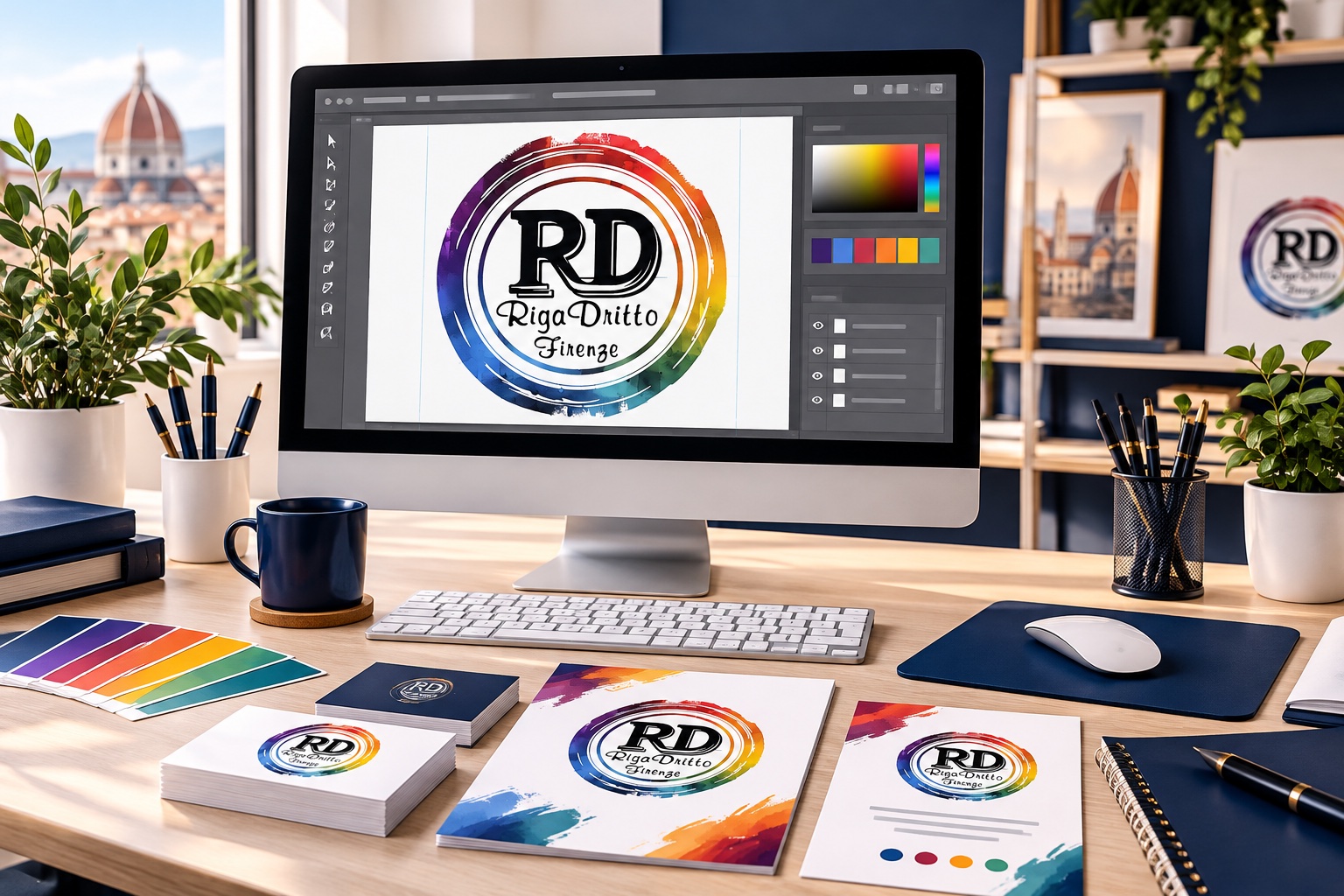 Esempio illustrativo di progettazione grafica Riga Dritto